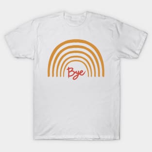 Bye text Rainbow Pattern Hand Drawing T-Shirt